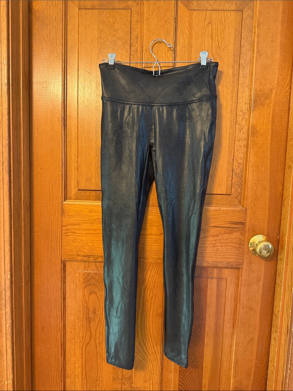 SPANX Faux Leather High-Rise Jeggings in Black
